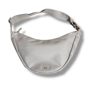 July Everyday Crescent Natural Tan Beige Cotton Canvas Bag